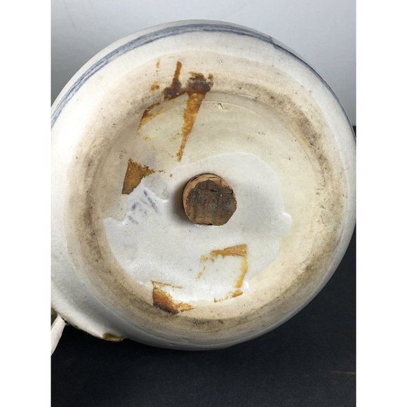 Vintage Pottery Ceramic Porcelain Blue & White Hand Painted Container  Signed - Picture 8 of 13